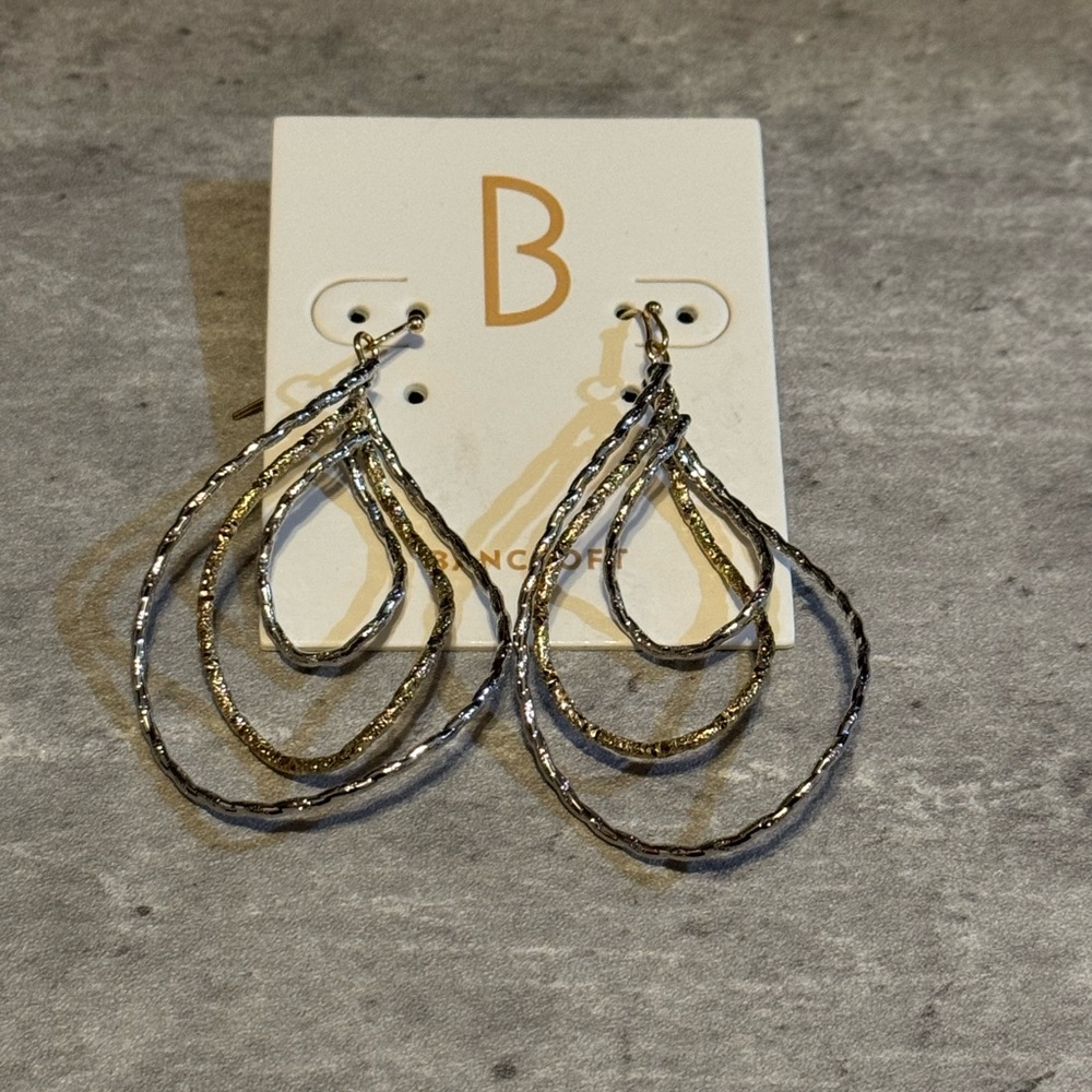 Bancroft Silver and Gold Teardrop Earrings